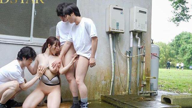 【彩月七緒】裏垢で部員中傷の美人顧問が合宿輪●…男子集団に抵抗虚しく性処理ダッチワイフ堕ち！